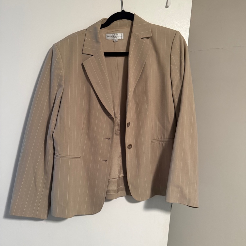 Tahari Tan Pinstripe Women's Blazer